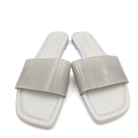 Stuart Weitzman Summer Flat Sandals Slip-On Women's Gray Size US7.5B EU38 - Picture 2 of 12